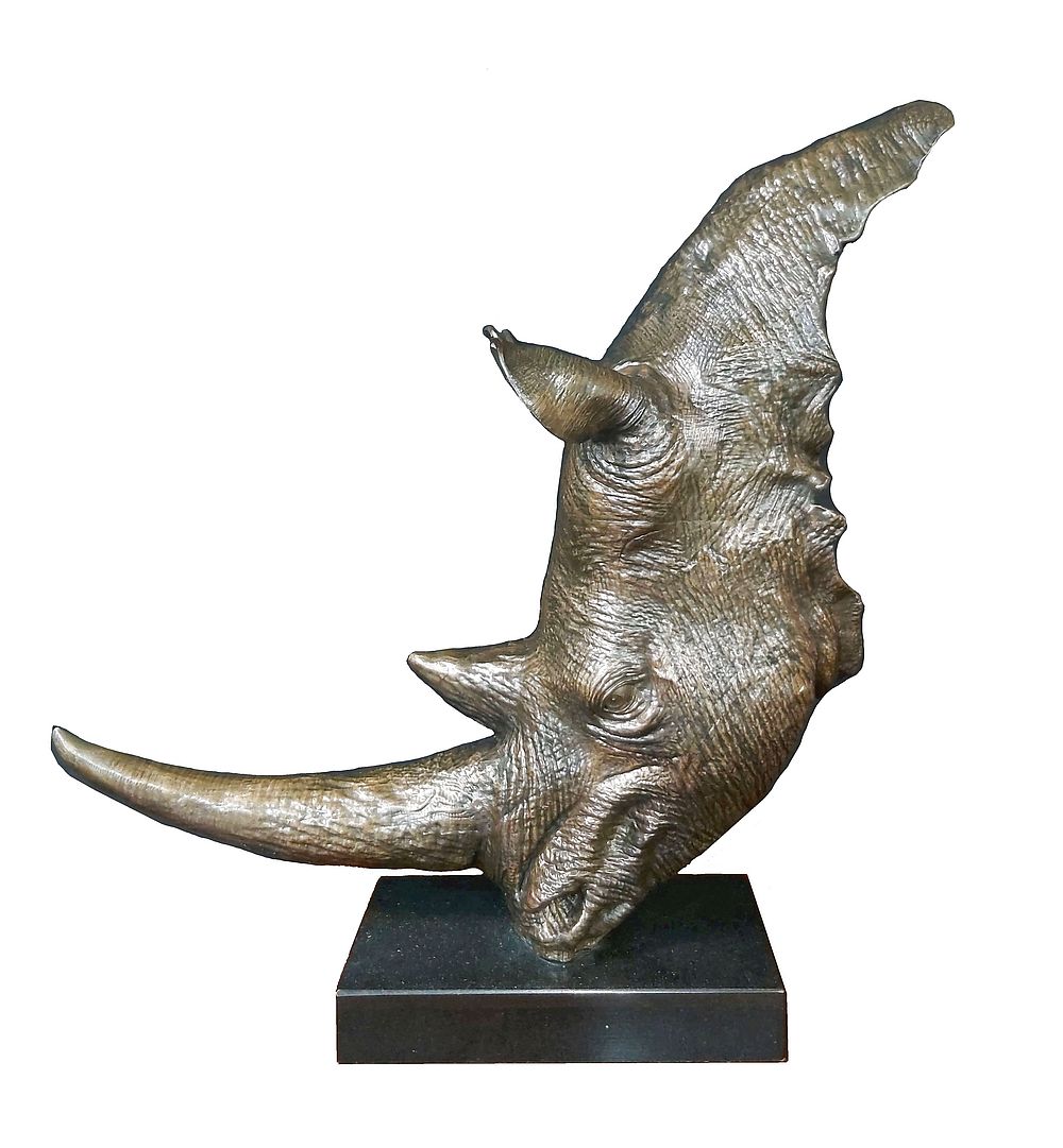"Storm" bronze rhino head - Image 2