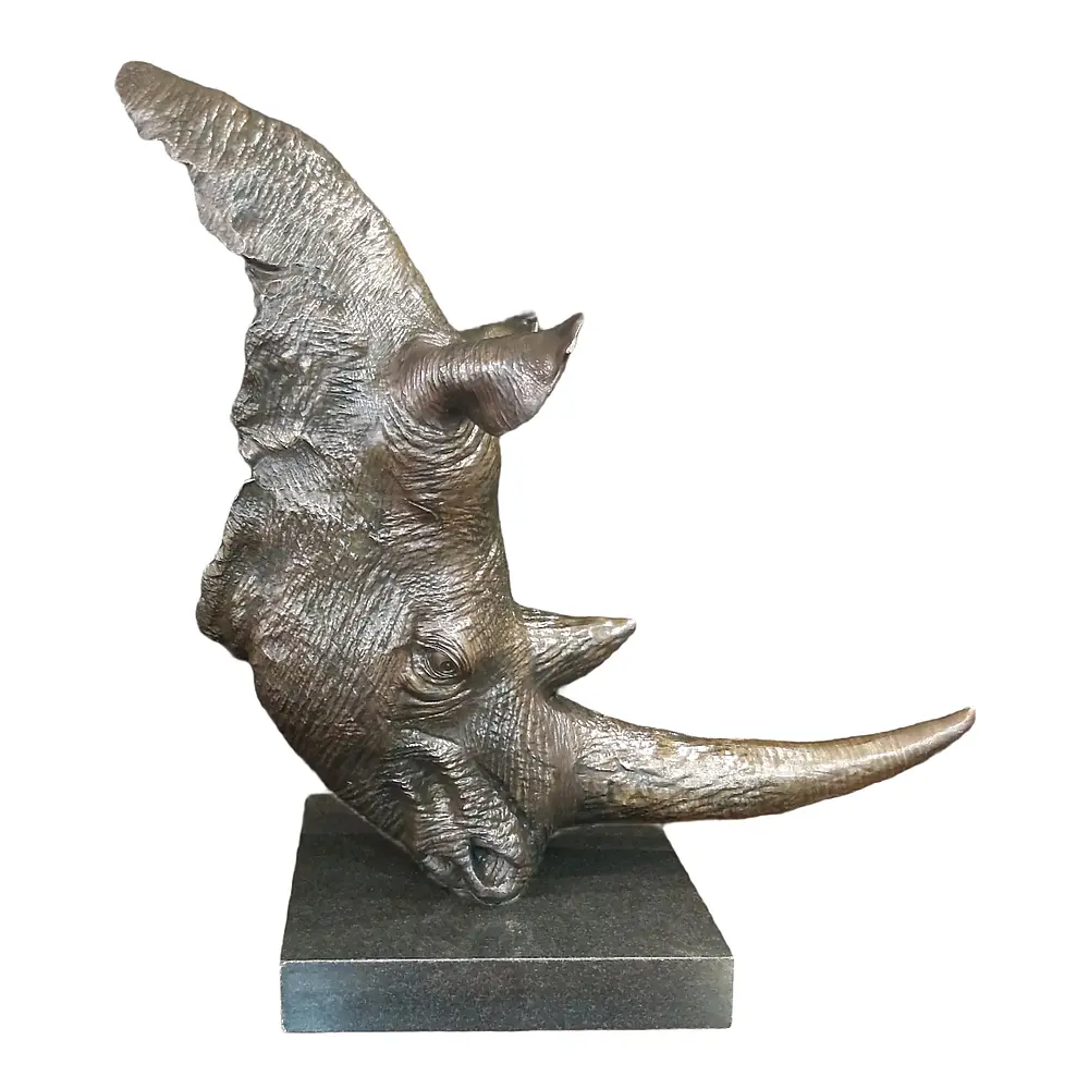 "Storm" bronze rhino head - Image 3